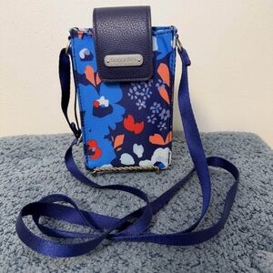 Baggallini Blue Floral Crossbody Phone Pouch